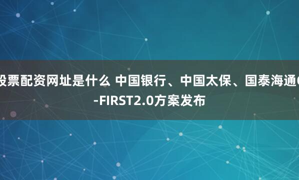 股票配资网址是什么 中国银行、中国太保、国泰海通G-FIRST2.0方案发布